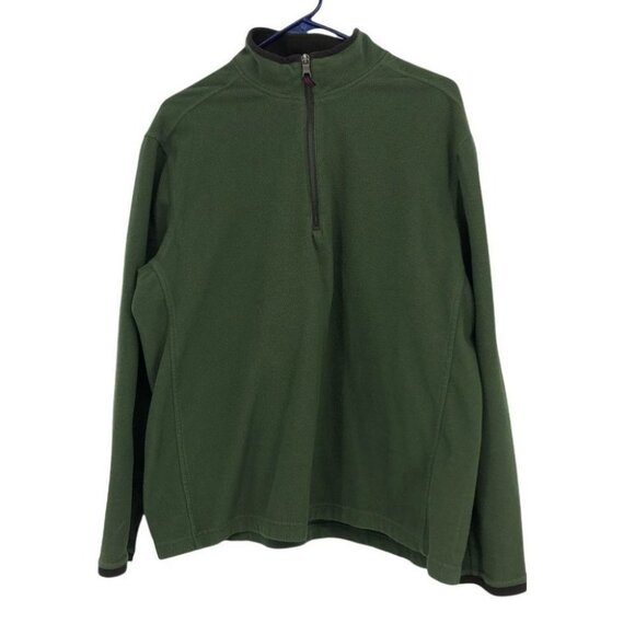 GH Bass & Co green half zip fleece mens size large - Picture 1 of 9